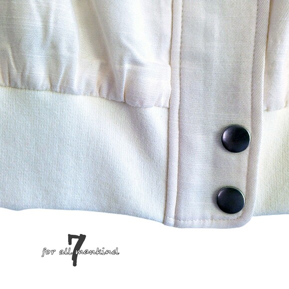 7 for ALL MANKIND NEW Romantic Eyelet Sleeves Zip Flap Pocket Bomber Jacket S - Picture 9 of 12